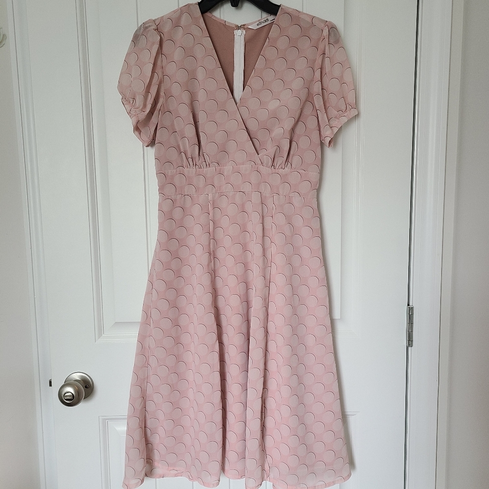 Eshakti | Pink Polka Dot Dress